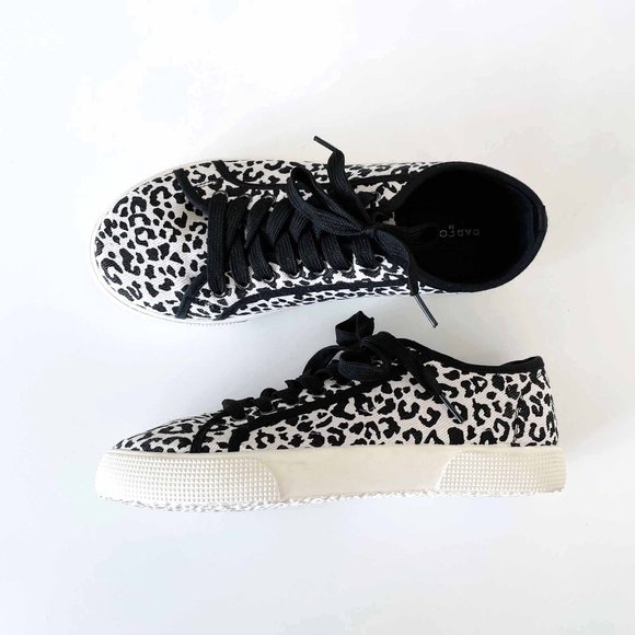 Parfois Shoes - Leopard Print Low-Top Sneakers - Black &  light gray